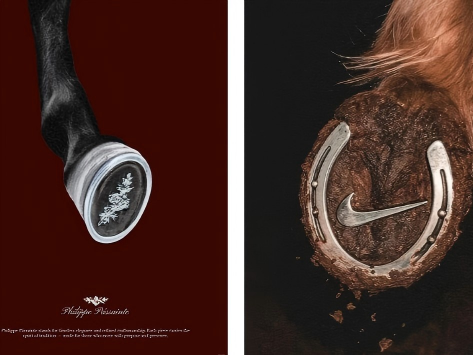 高级！以小见大！特写马蹄里的马年海报！