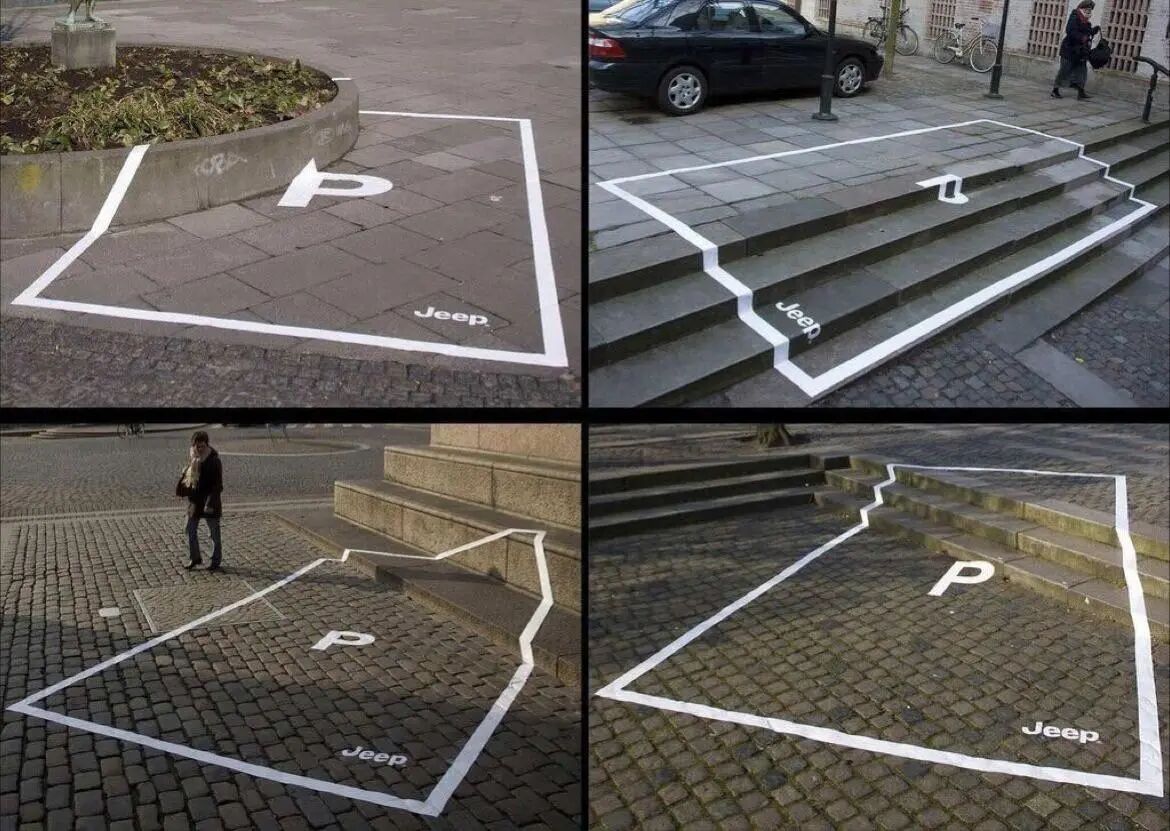 Jeep真“霸道”,把停车位画在花坛上