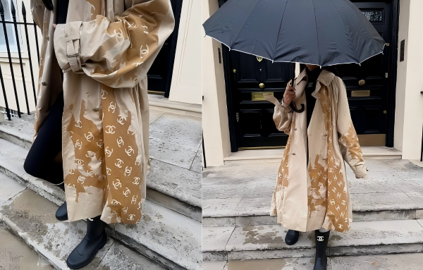 装X神器:香奈儿风衣,淋雨后才露双C